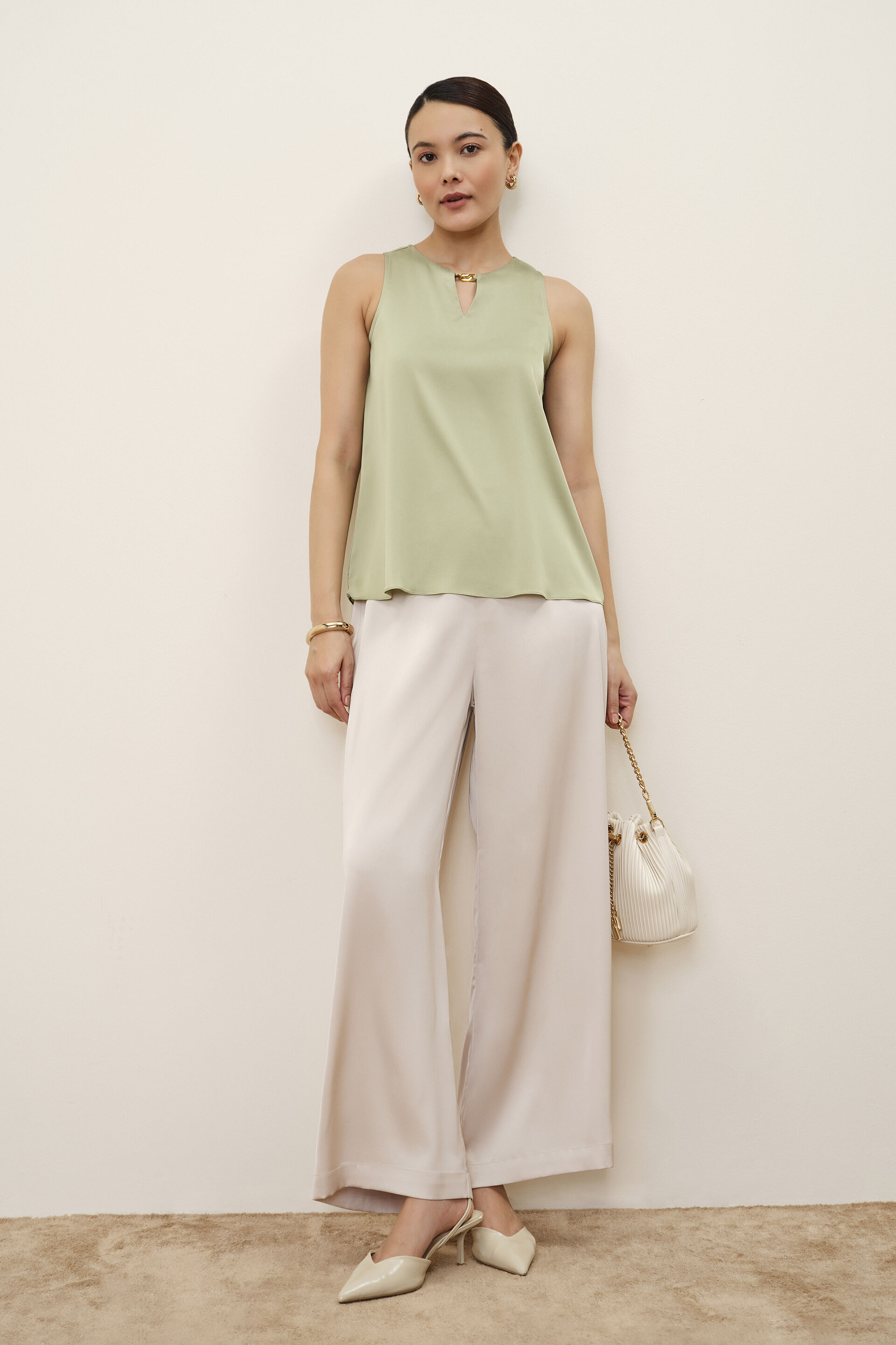 Astrid Sage Sleeveless Top, Sage Green, image 3